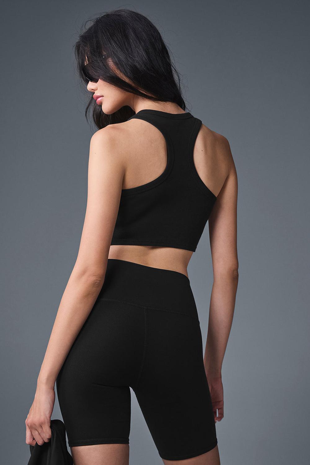 Black / White Women Alo Yoga Aspire Tank | Australia  34910-OFMD