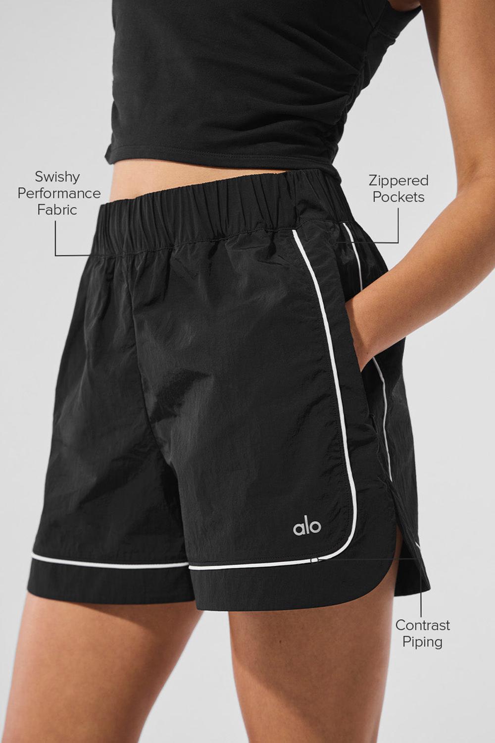 Black / White Women Alo Yoga Motivate Track Short | Australia  42789-LSMR