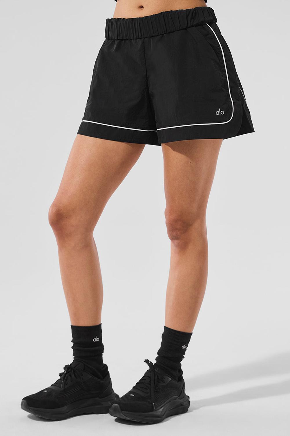 Black / White Women Alo Yoga Motivate Track Short | Australia  42789-LSMR