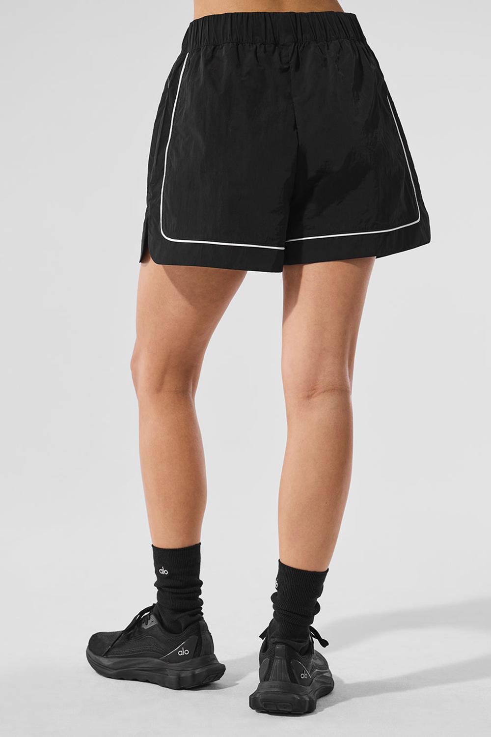 Black / White Women Alo Yoga Motivate Track Short | Australia  42789-LSMR