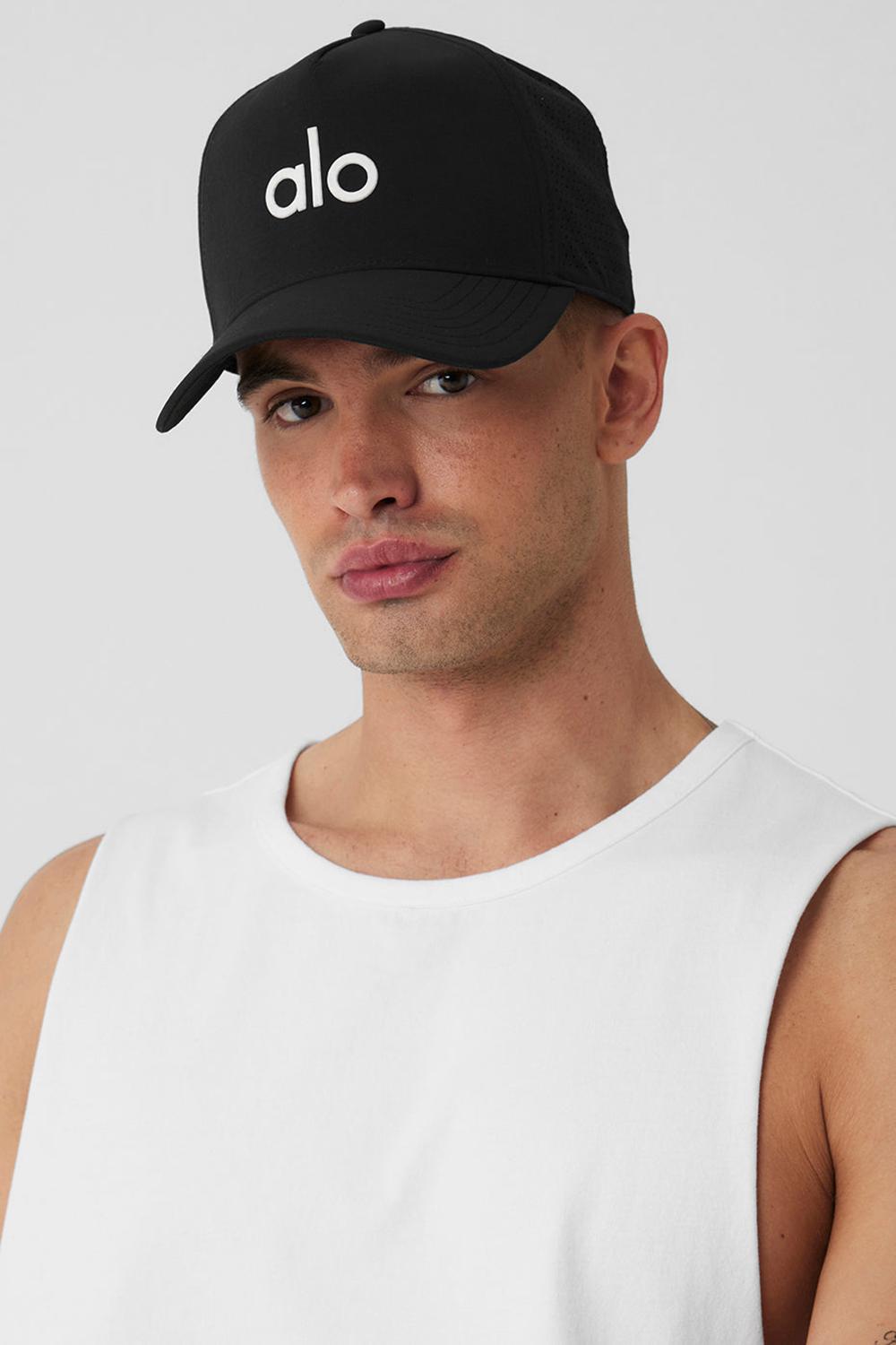 Black / White Women Alo Yoga Performance District Trucker Hat | Australia  21504-TPYC