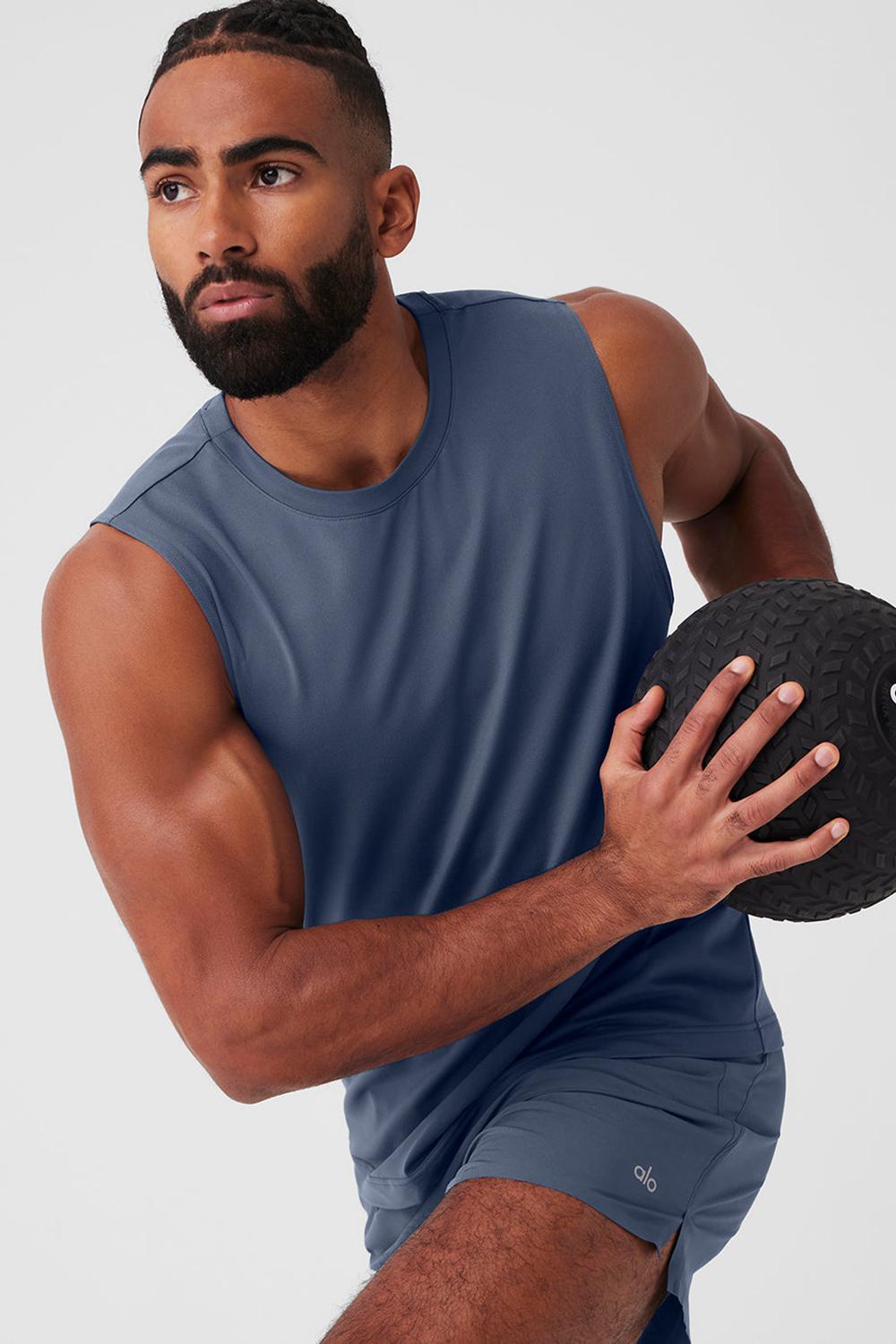 Bluestone Men Alo Yoga Conquer Muscle Tank | Australia  25409-HLPZ