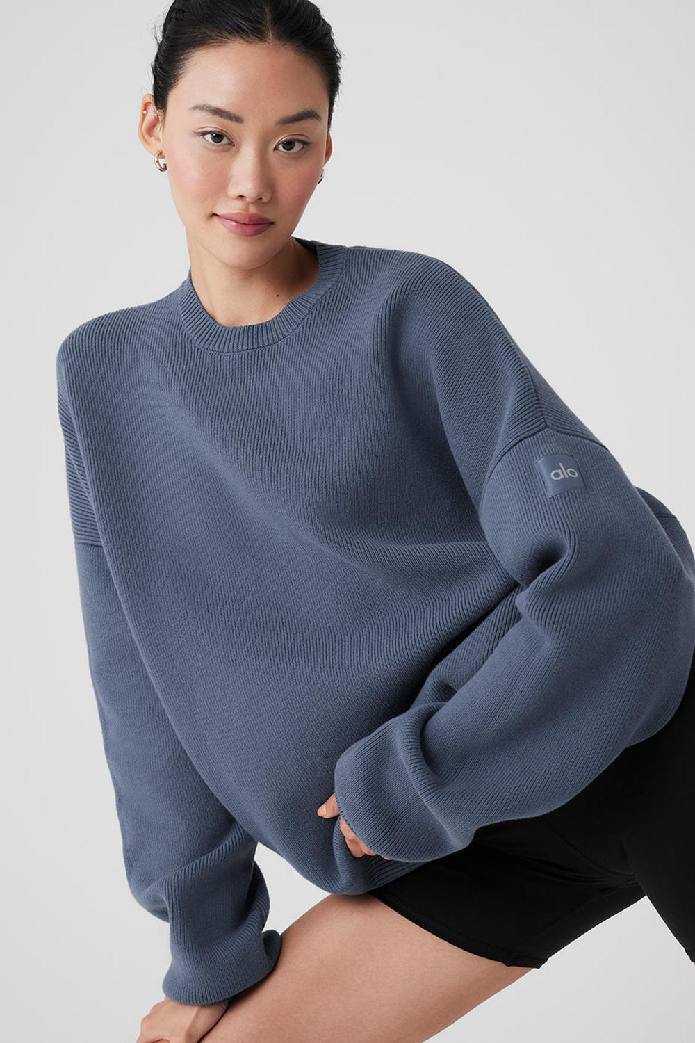 Bluestone Women Alo Yoga Scholar Crew Neck Sweater | Australia  97218-RHIP