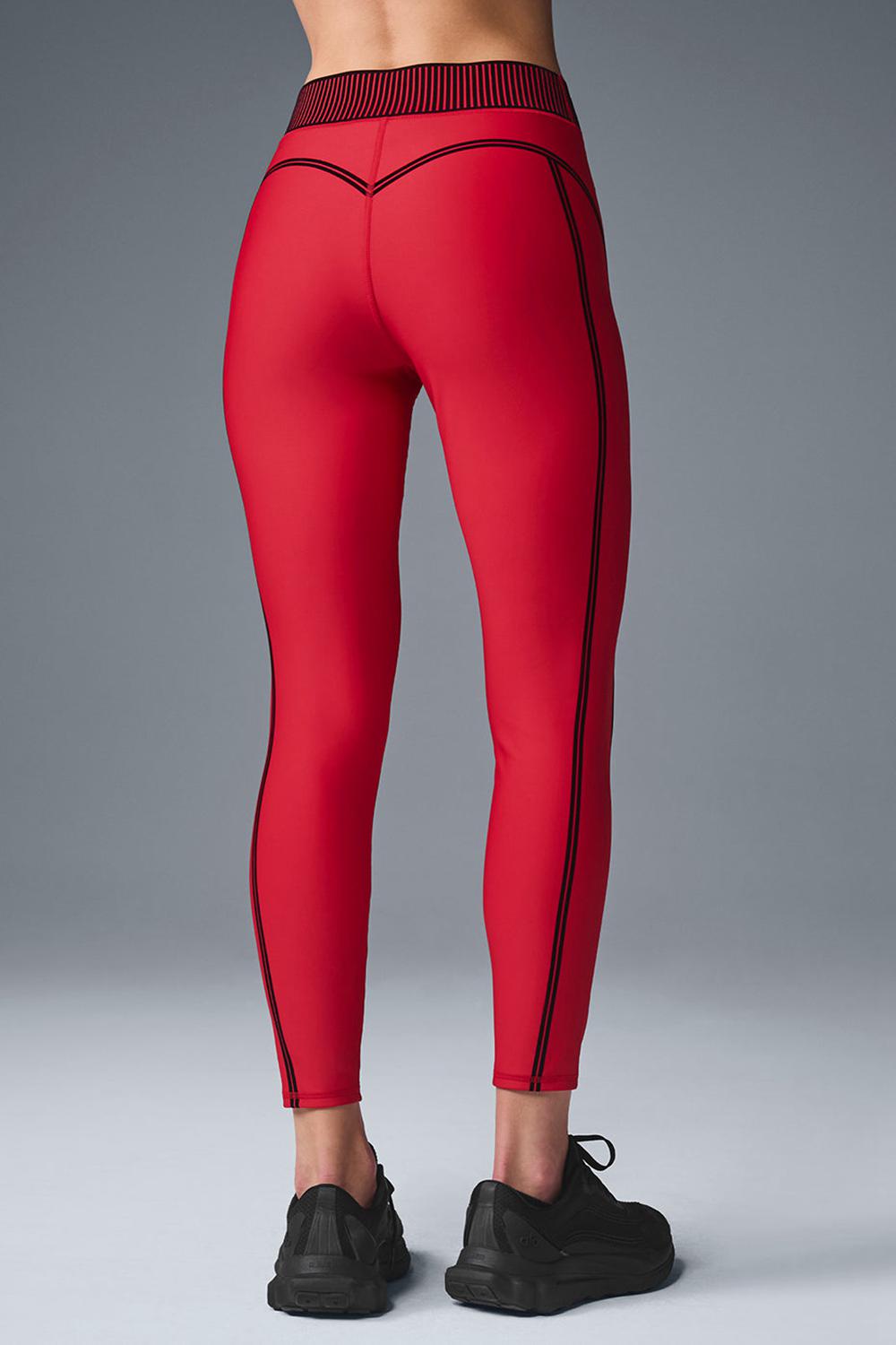 Bold Red Women Alo Yoga Airlift High-Waist 7/8 Line Up Legging | Australia  40196-QGVB
