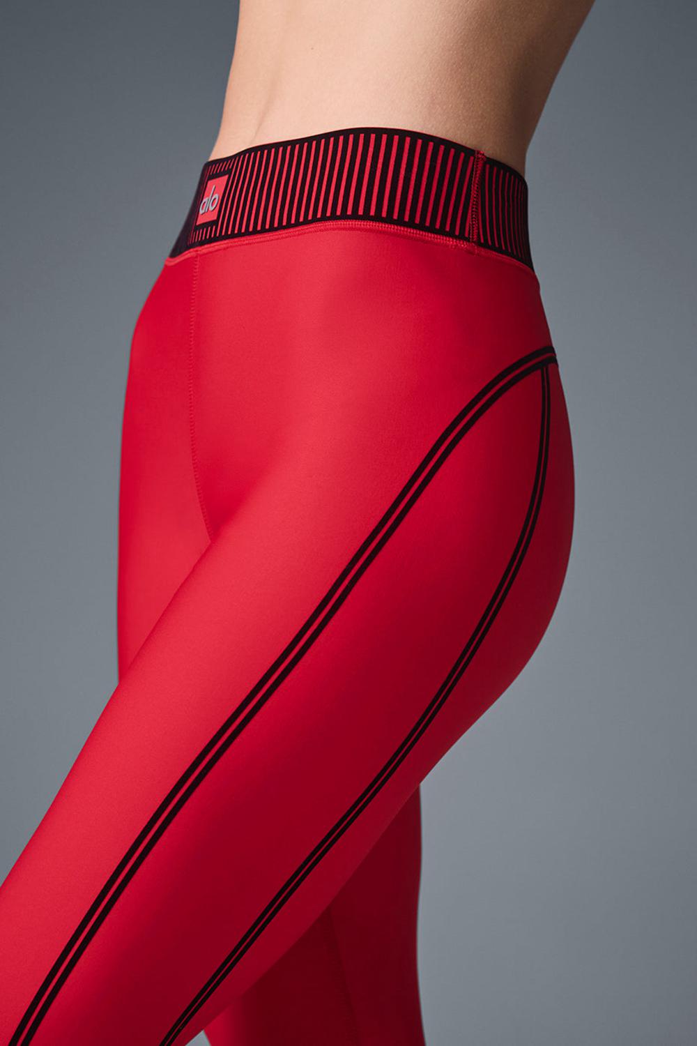 Bold Red Women Alo Yoga Airlift High-Waist 7/8 Line Up Legging | Australia  40196-QGVB