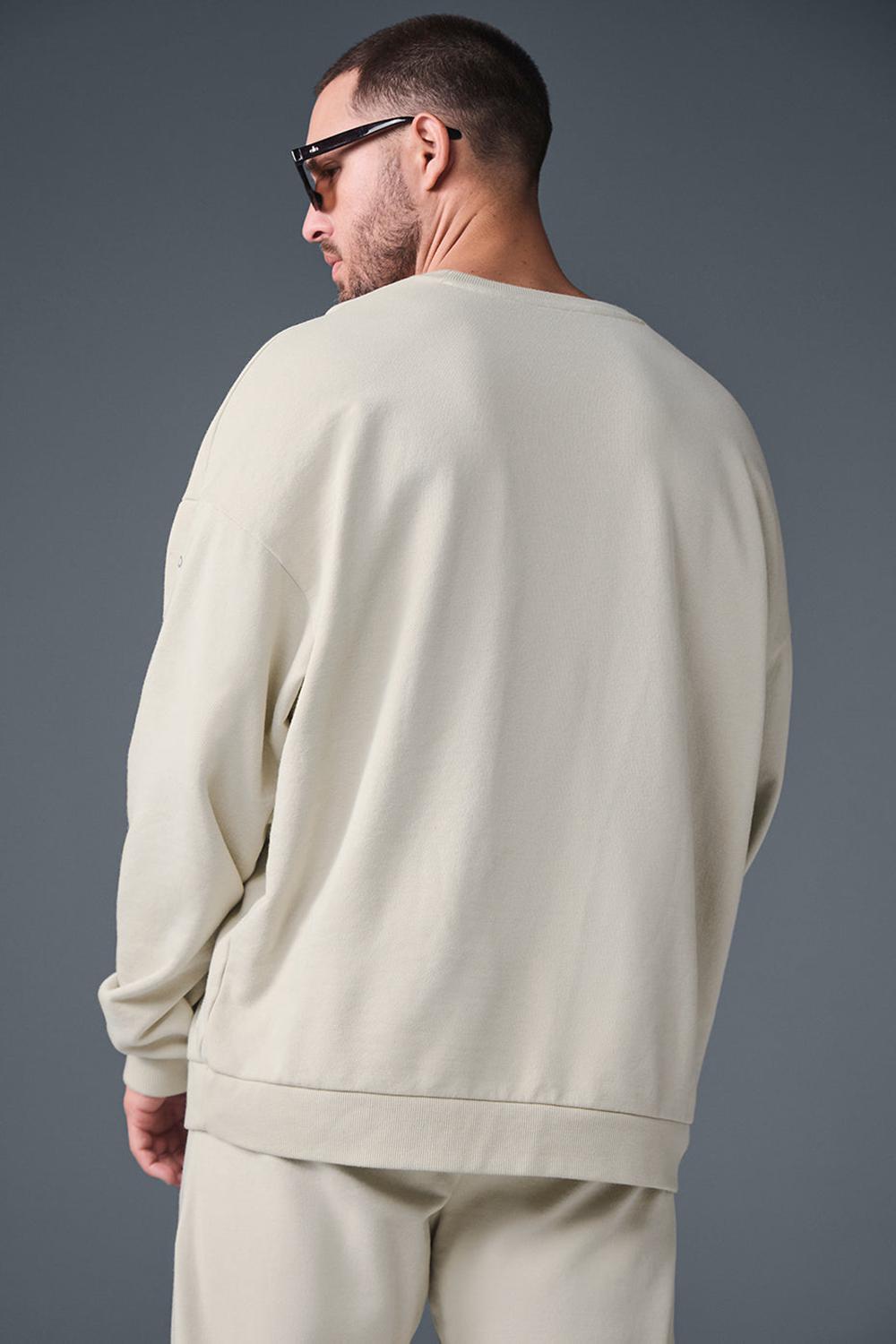 Bone Men Alo Yoga Chill Crew Neck Pullover | Australia  19475-EAMZ