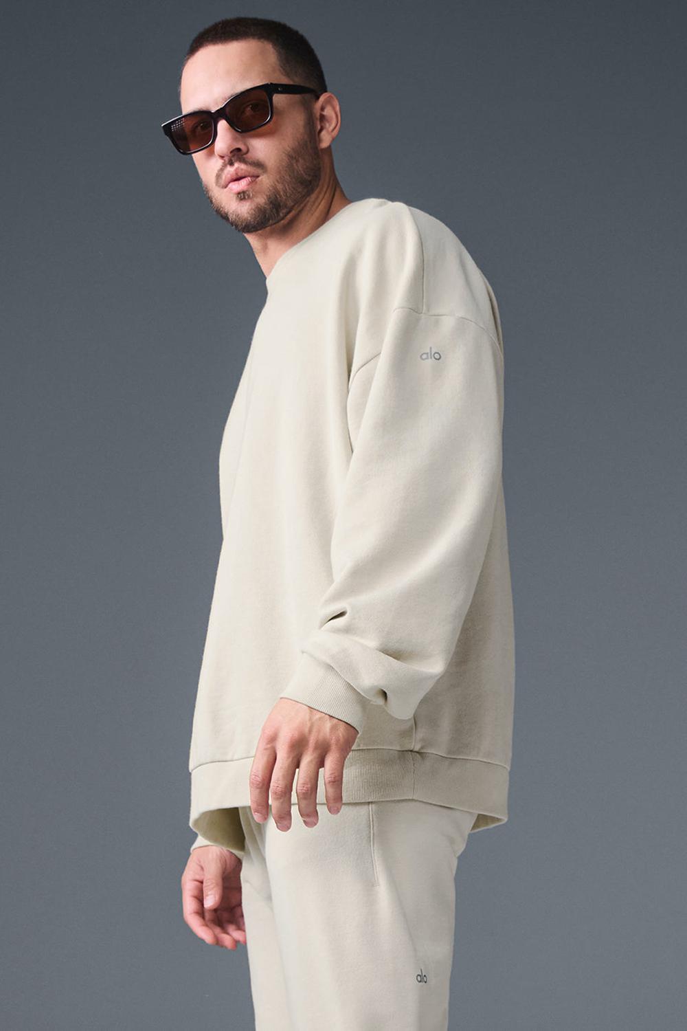 Bone Men Alo Yoga Chill Crew Neck Pullover | Australia  19475-EAMZ