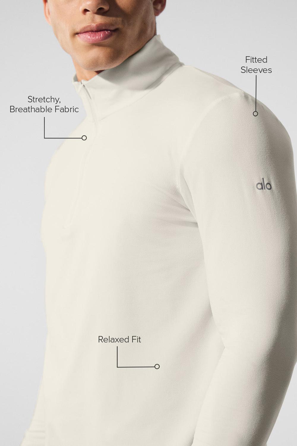 Bone Men Alo Yoga Conquer 1/4 Zip Reform Long Sleeve | Australia  36980-PNFM