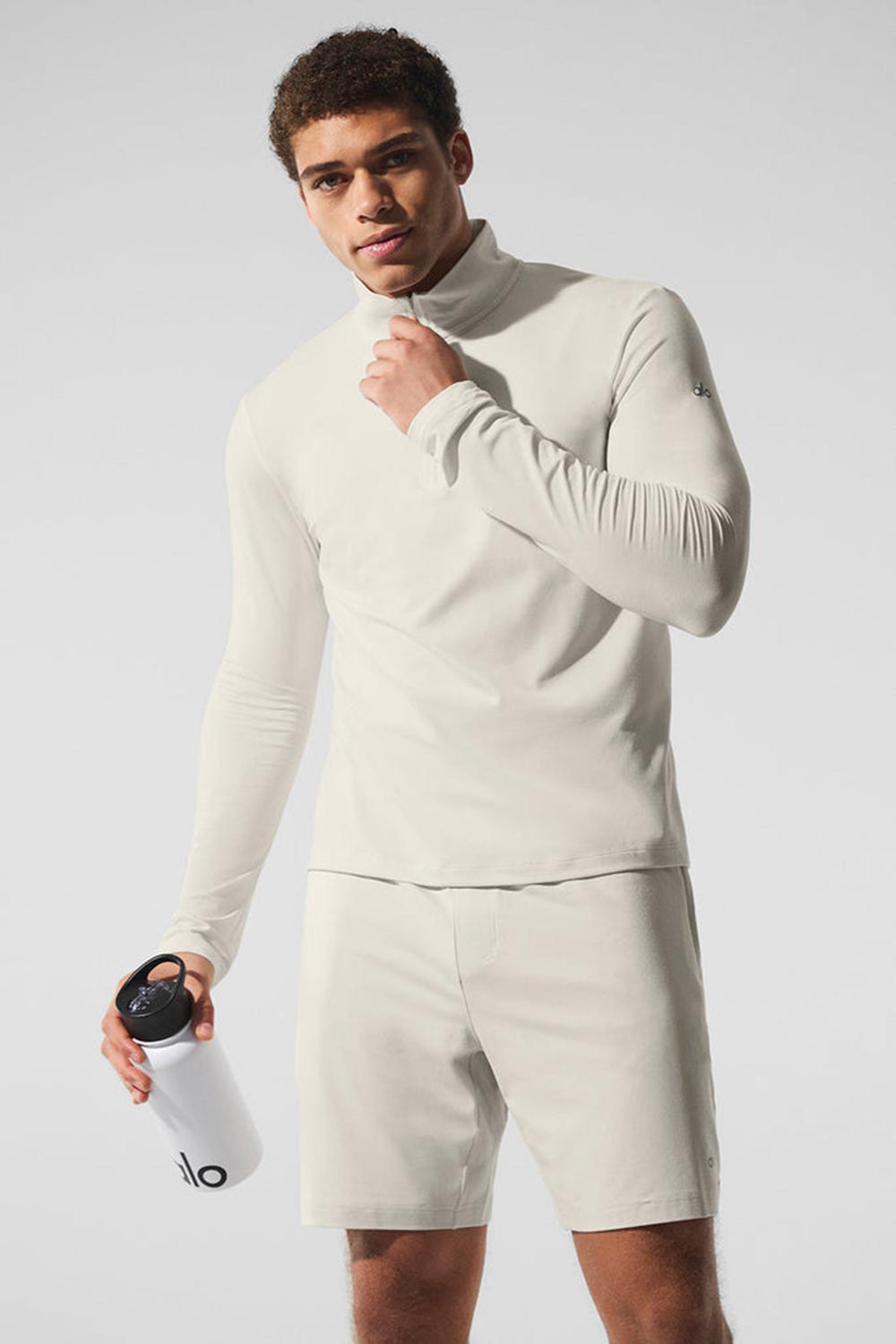 Bone Men Alo Yoga Conquer 1/4 Zip Reform Long Sleeve | Australia  36980-PNFM