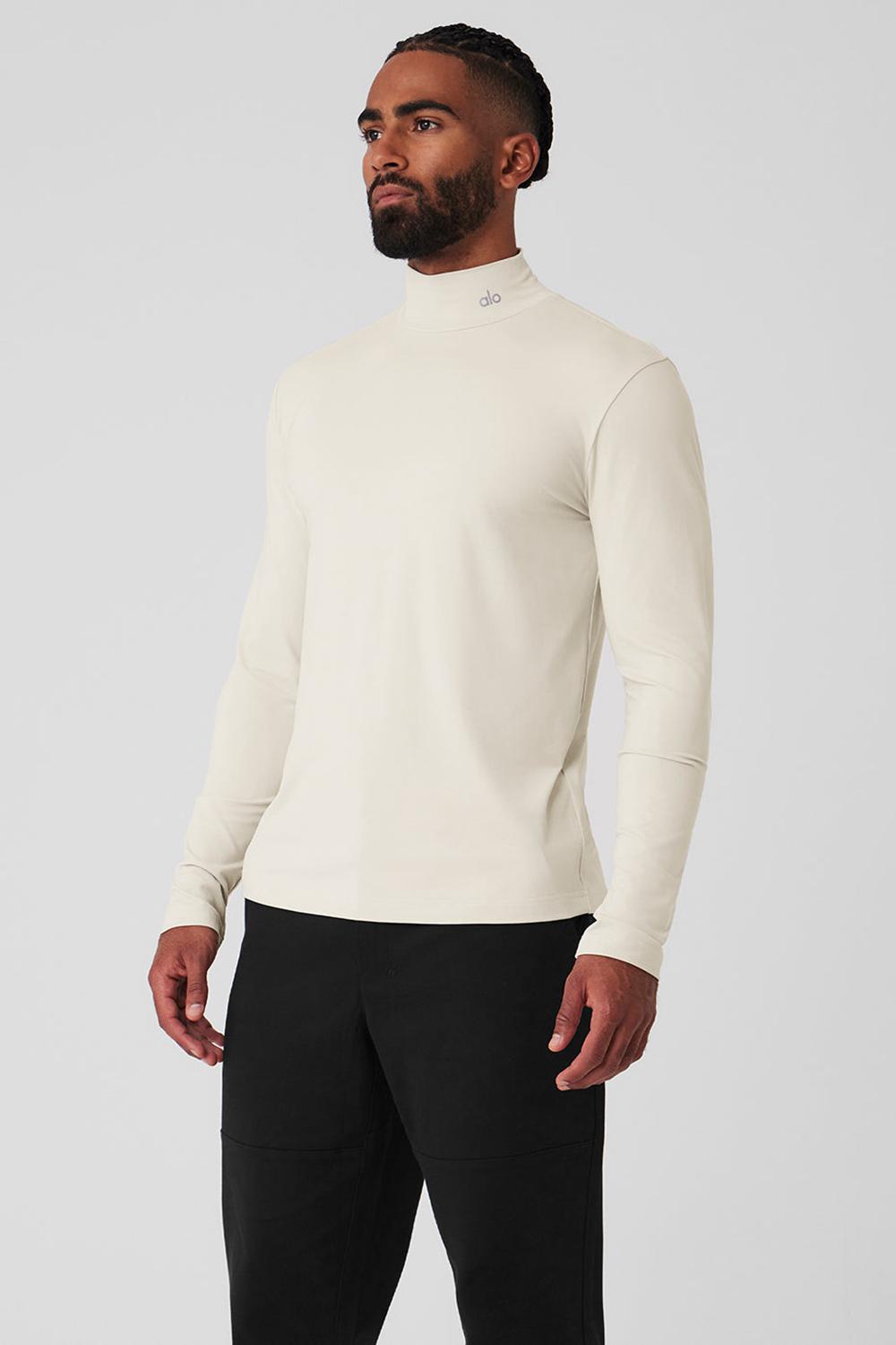 Bone Men Alo Yoga Conquer Reform Mock Neck Long Sleeve | Australia  01249-VOJK