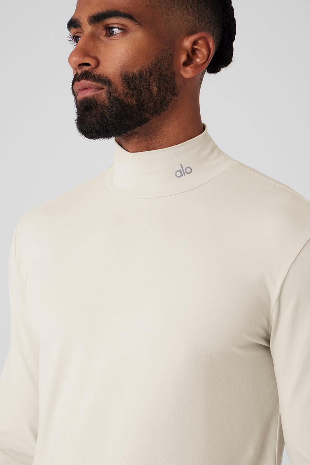 Bone Men Alo Yoga Conquer Reform Mock Neck Long Sleeve | Australia  01249-VOJK