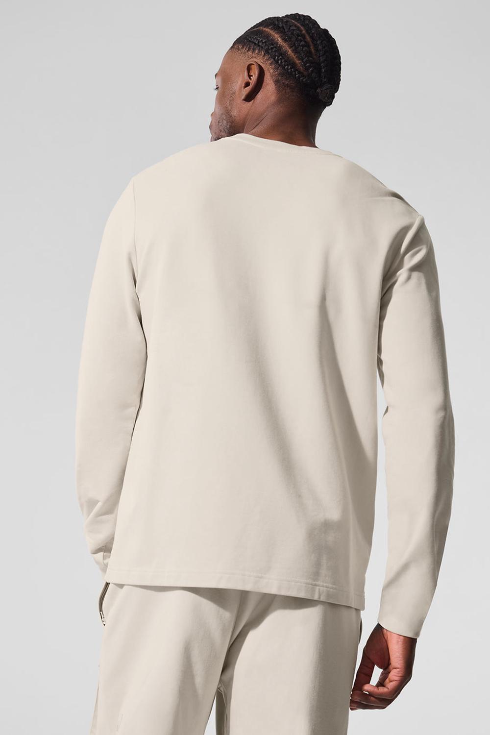 Bone Men Alo Yoga Double Take Crew Long Sleeve | Australia  63401-OFMD