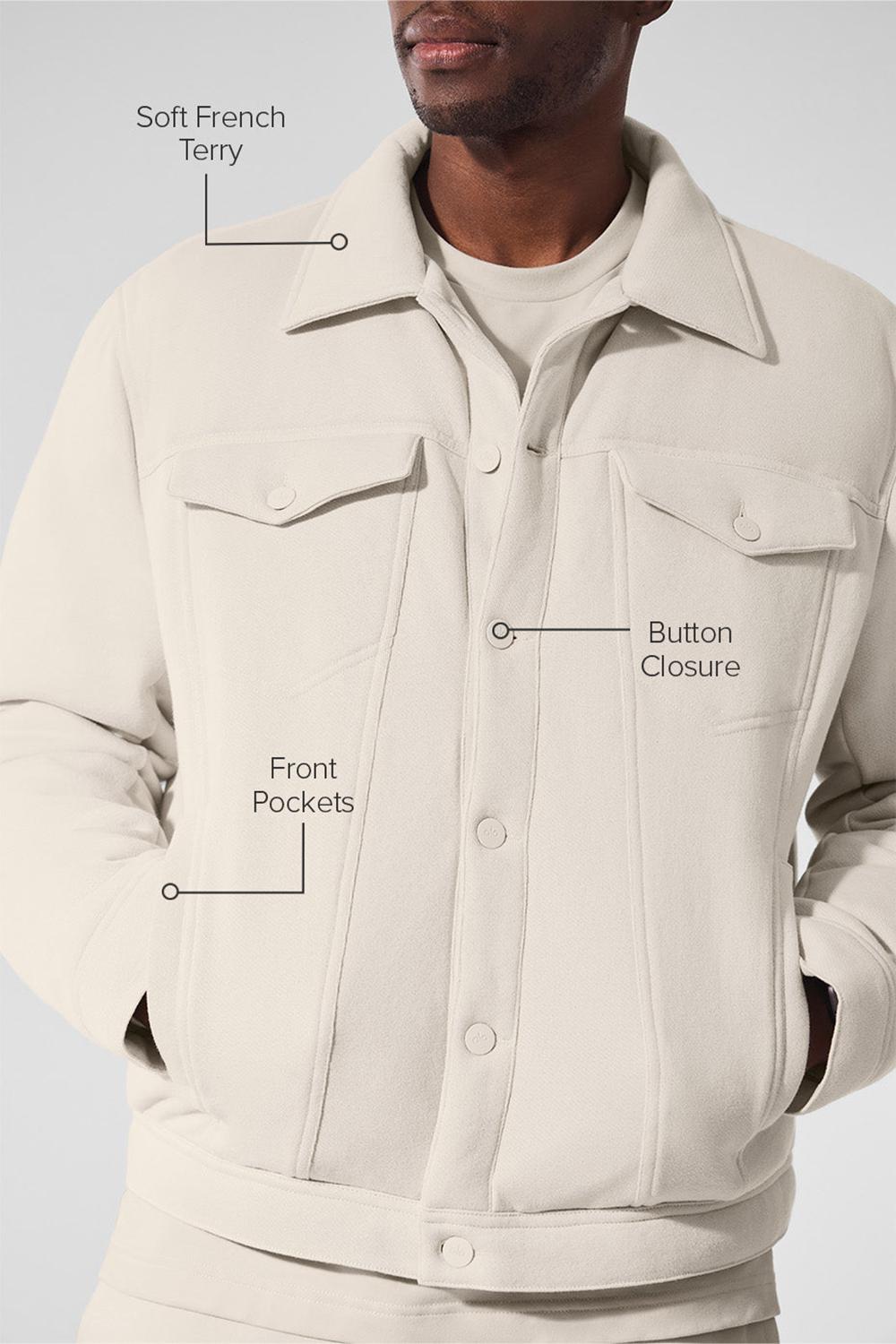 Bone Men Alo Yoga Ease Trucker Jacket | Australia  95648-KFLT