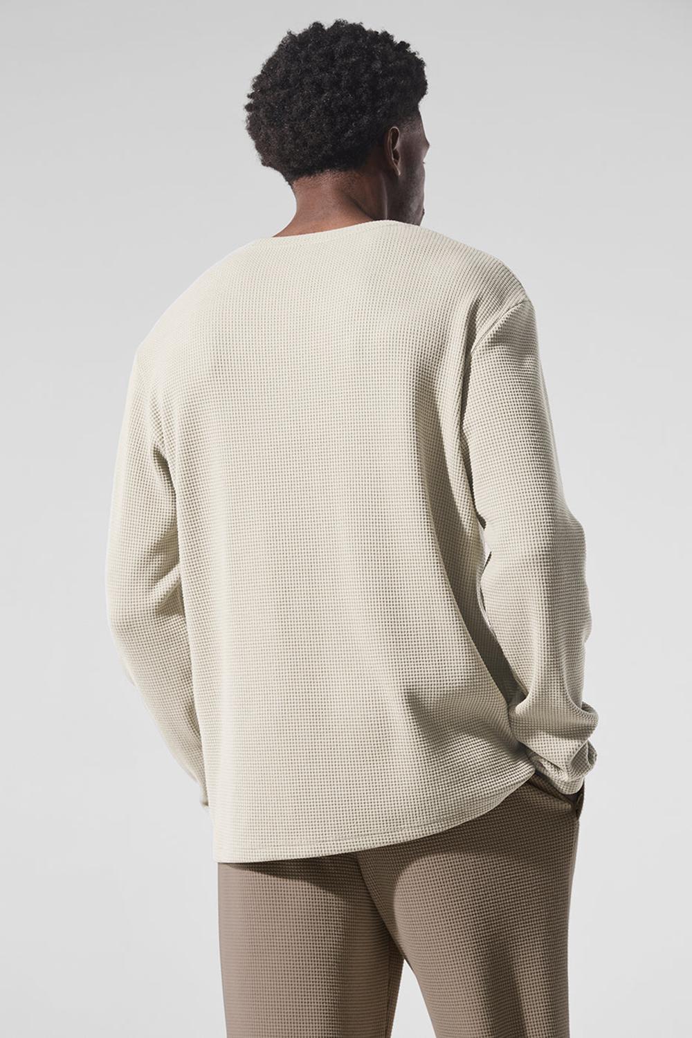 Bone Men Alo Yoga Elevate Waffle Crew Long Sleeve | Australia  37640-NGUQ