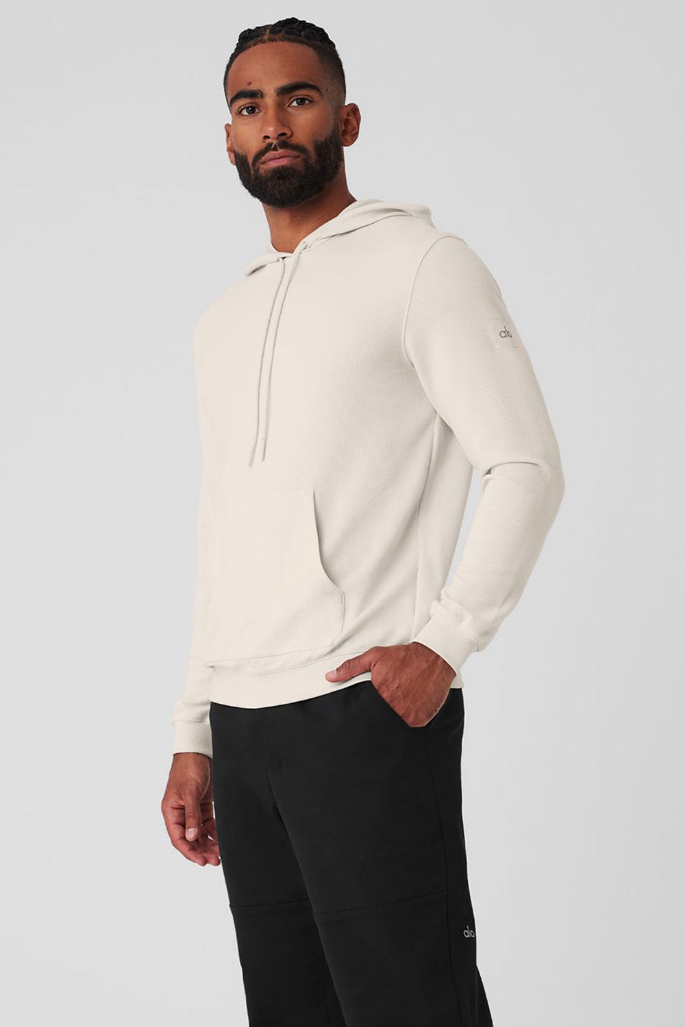 Bone Men Alo Yoga Micro Waffle Fast Break Hoodie | Australia  28637-RQUF