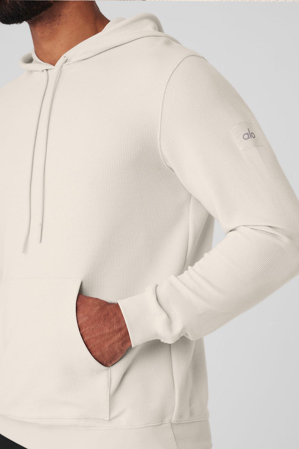 Bone Men Alo Yoga Micro Waffle Fast Break Hoodie | Australia  28637-RQUF