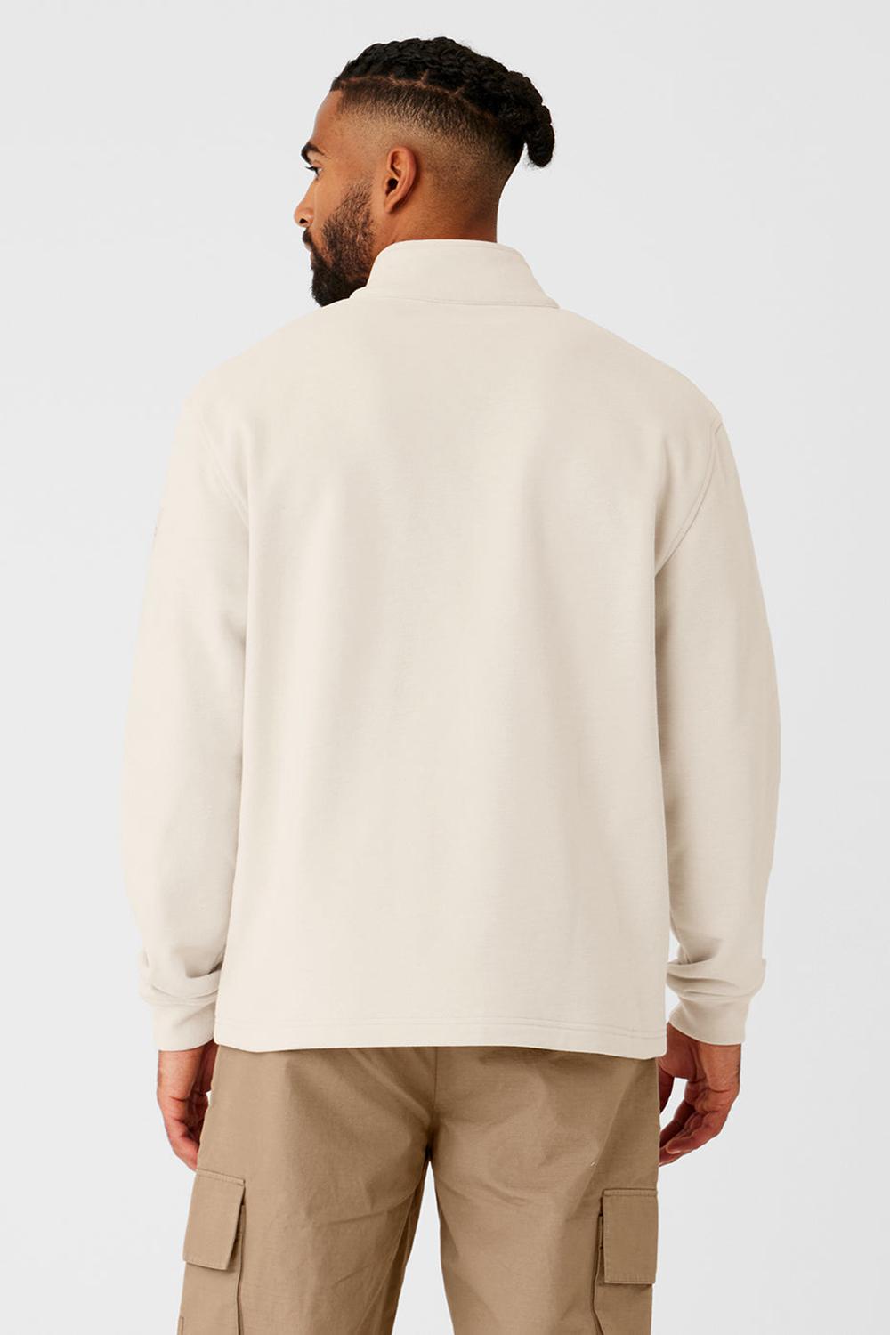 Bone Men Alo Yoga Renown Heavy Weight 1/4 Zip Hoodie | Australia  65079-XEWH
