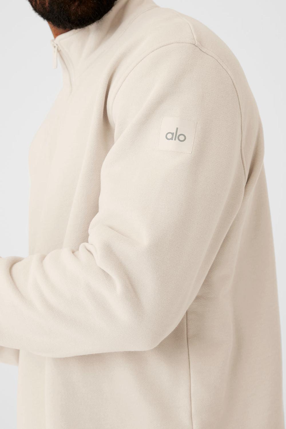 Bone Men Alo Yoga Renown Heavy Weight 1/4 Zip Hoodie | Australia  65079-XEWH