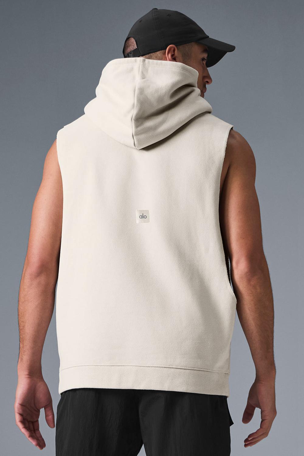 Bone Men Alo Yoga Renown Sleeveless Hoodie | Australia  24859-OPIW