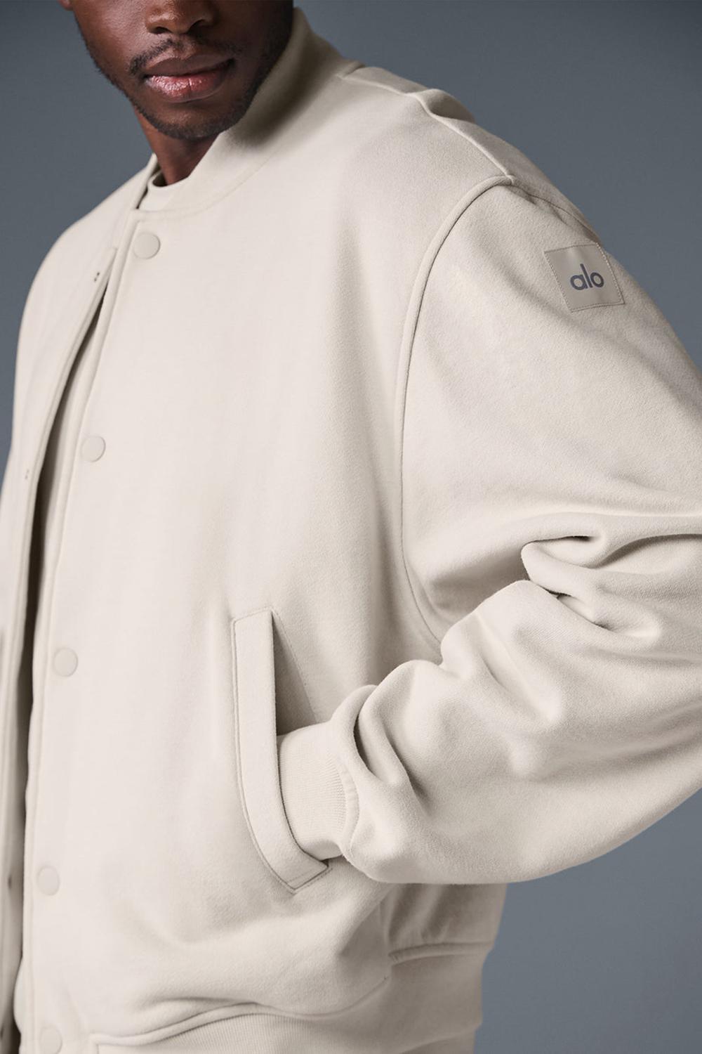 Bone Men Alo Yoga Renown Varsity Jacket | Australia  73490-OIRE