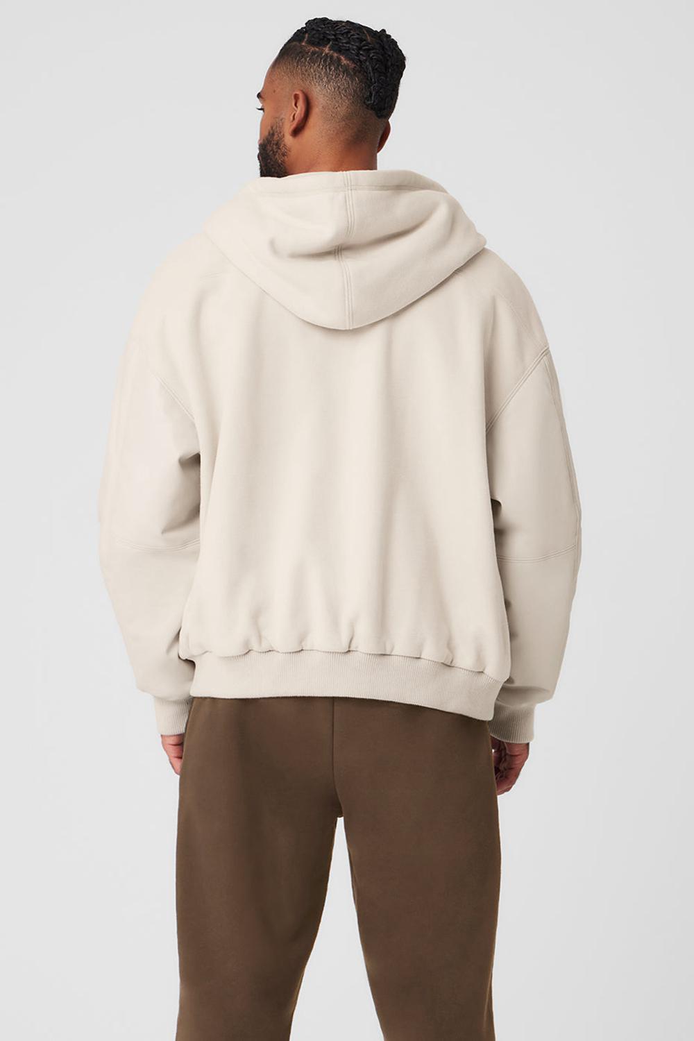 Bone Men Alo Yoga Select Hooded Bomber Jacket | Australia  03649-ICAD