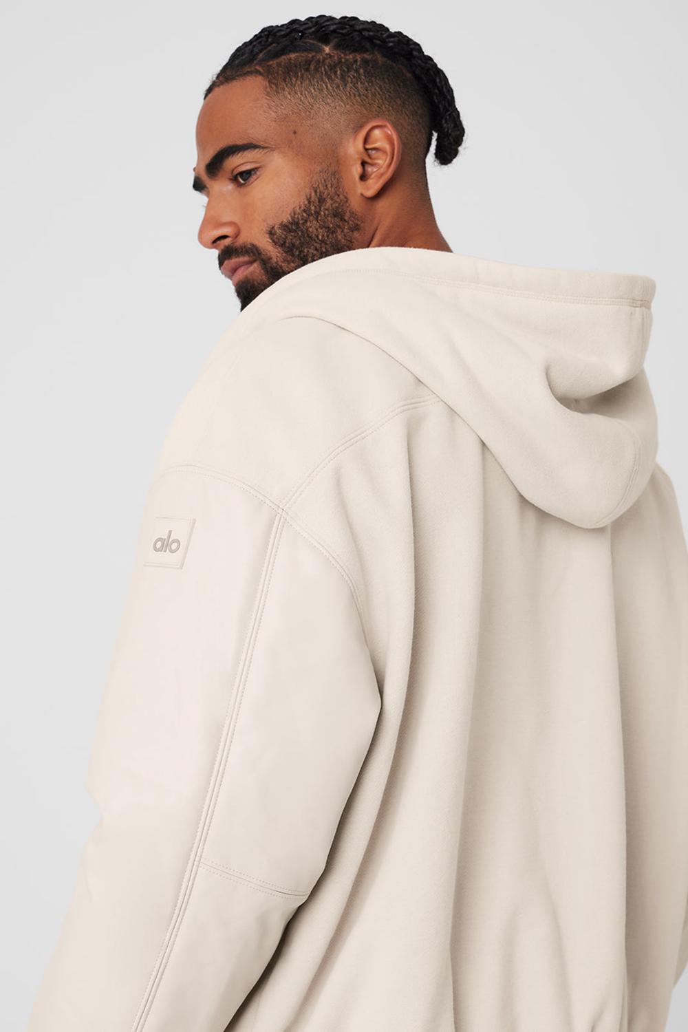 Bone Men Alo Yoga Select Hooded Bomber Jacket | Australia  03649-ICAD