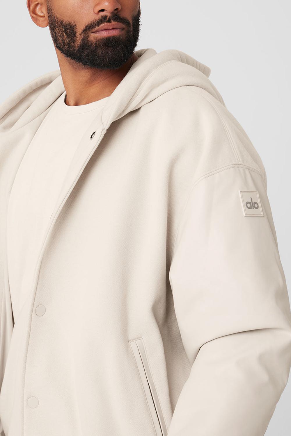 Bone Men Alo Yoga Select Hooded Bomber Jacket | Australia  03649-ICAD