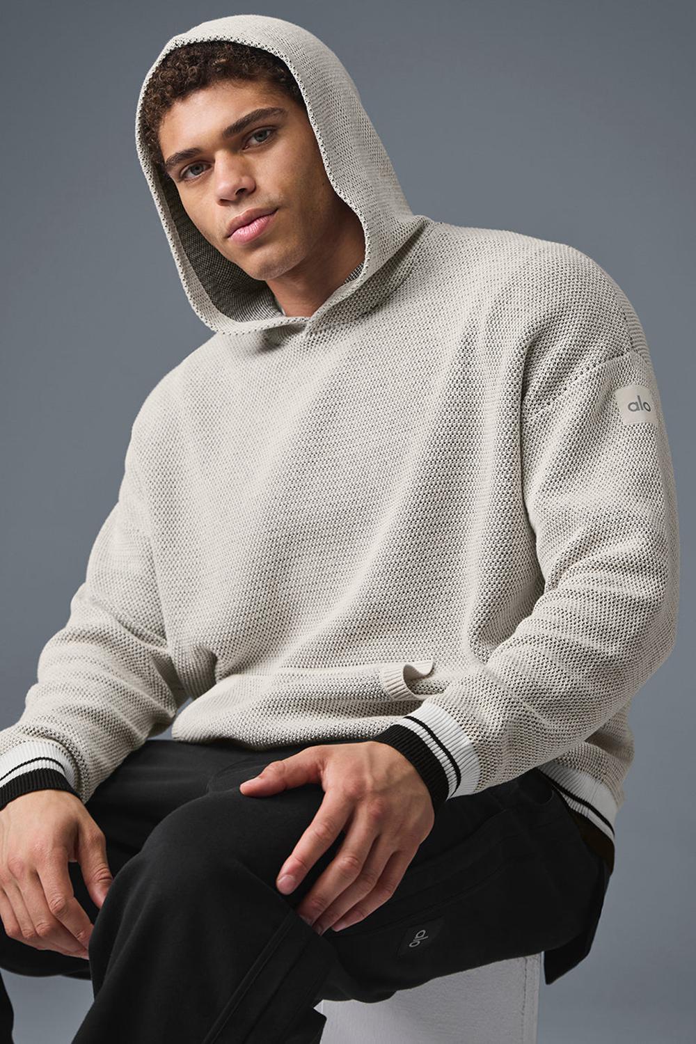 Bone Men Alo Yoga Sports Club Knit Hoodie | Australia  46708-YPDK