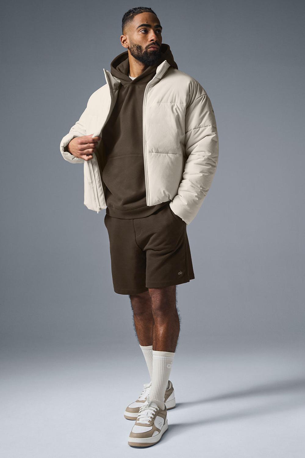 Bone Men Alo Yoga Stretch Woven Street Puffer Jacket | Australia  24593-UFJV