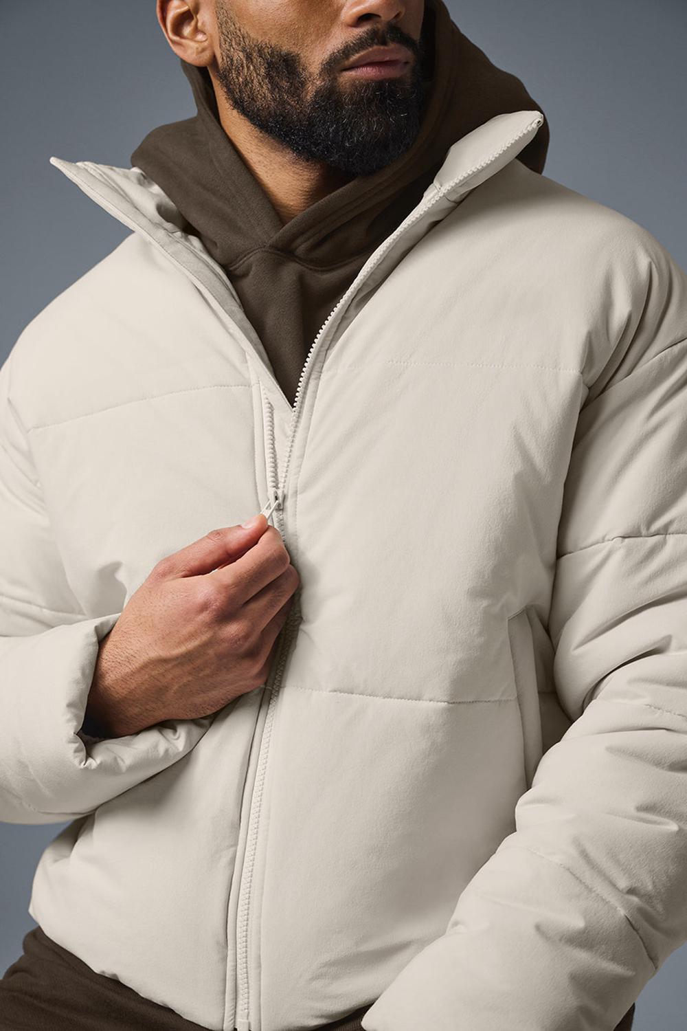 Bone Men Alo Yoga Stretch Woven Street Puffer Jacket | Australia  24593-UFJV