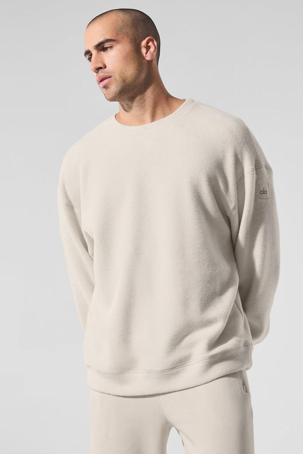Bone Men Alo Yoga Triumph Restore Crew Neck Sweatshirt | Australia  85213-WGDP