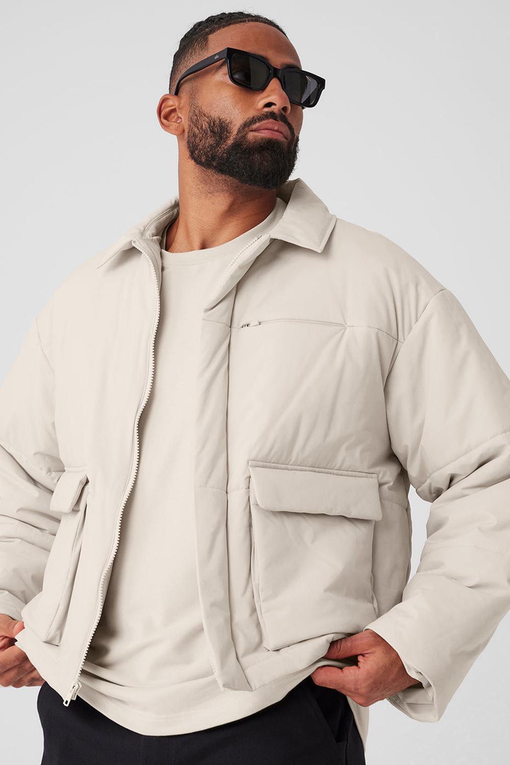 Bone Men Alo Yoga Voyage Utility Cargo Jacket | Australia  13485-XLRF