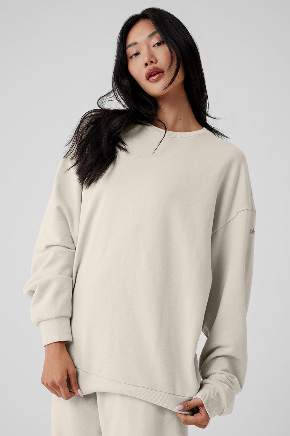 Bone Women Alo Yoga Chill Crew Neck Pullover | Australia  20843-CQVT