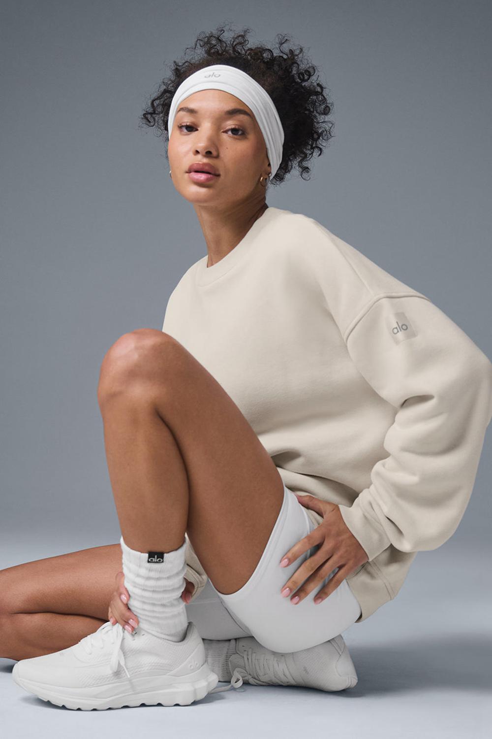 Bone Women Alo Yoga Renown Heavy Weight Crew Neck Pullover | Australia  54896-IXNU