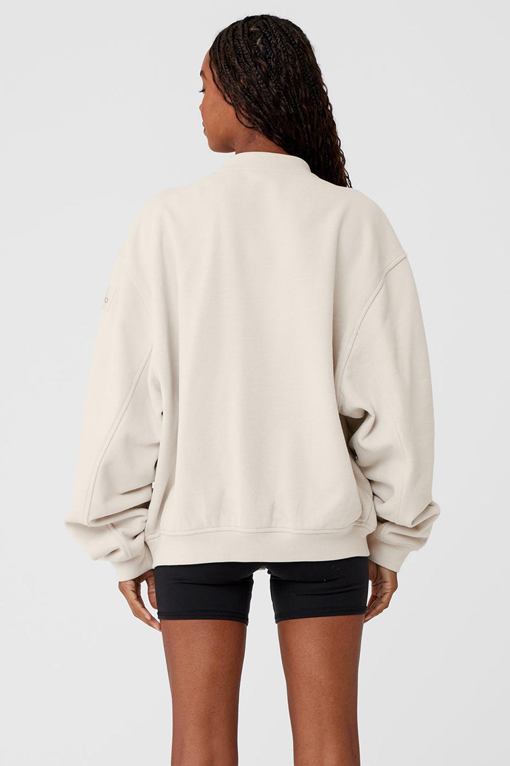 Bone Women Alo Yoga Renown Varsity Jacket | Australia  59126-BLPV