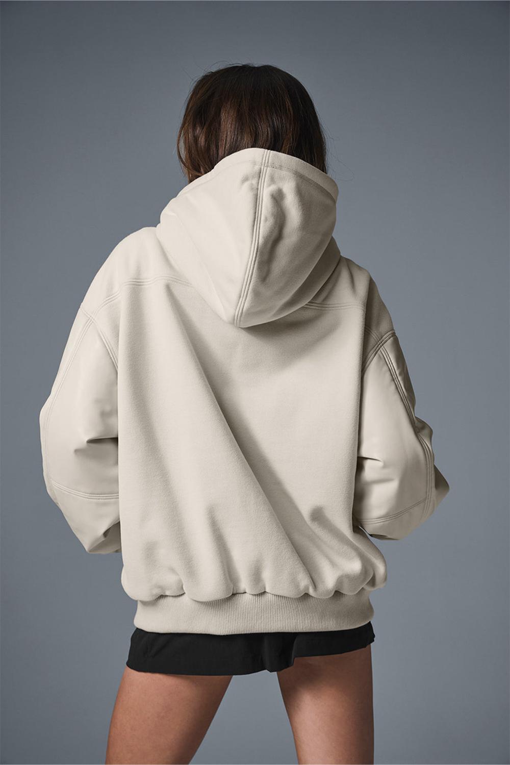 Bone Women Alo Yoga Select Hooded Bomber Jacket | Australia  36549-PMNL
