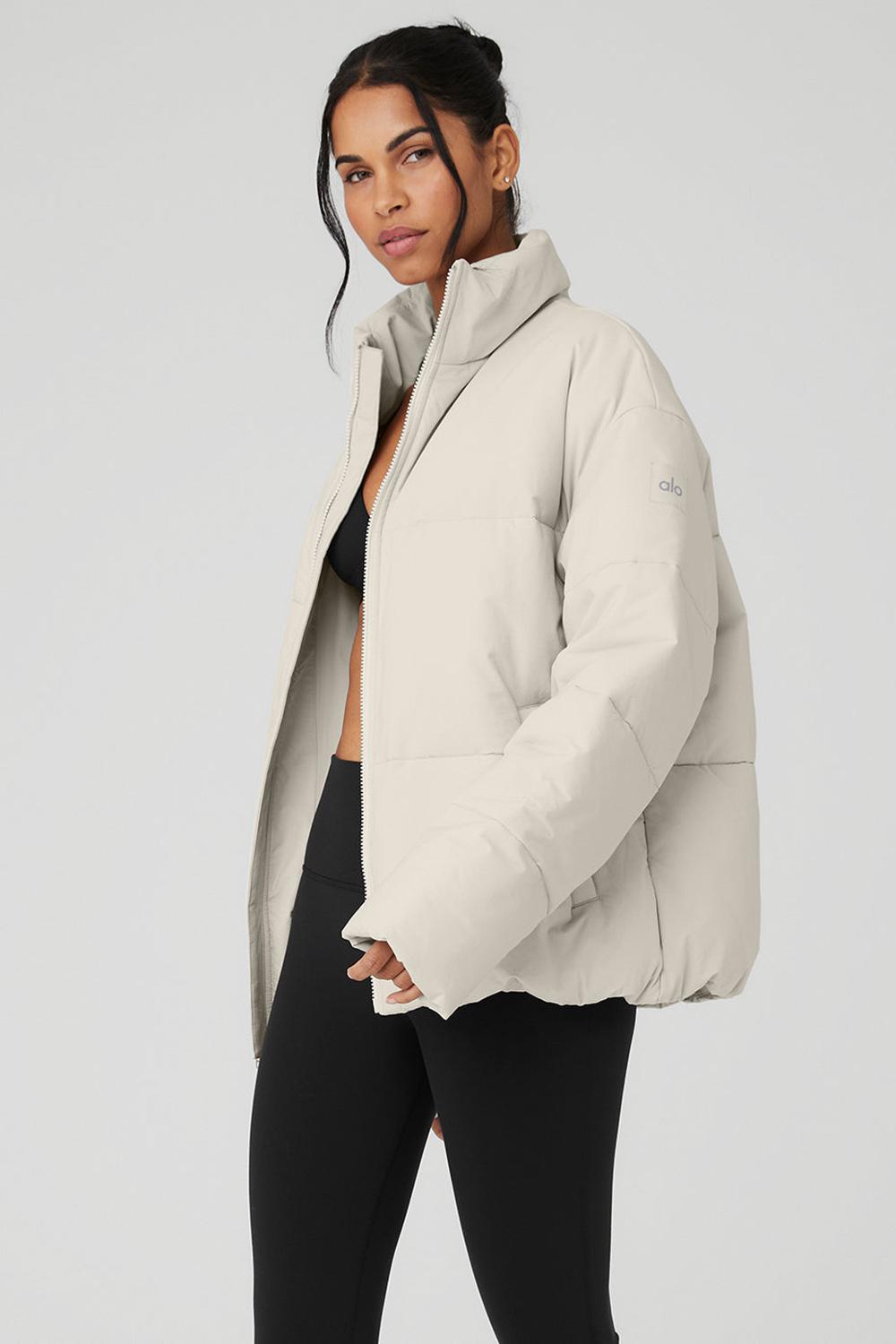 Bone Women Alo Yoga Stretch Woven Street Puffer Jacket | Australia  65487-QJUN