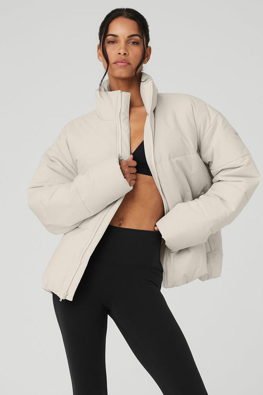 Bone Women Alo Yoga Stretch Woven Street Puffer Jacket | Australia  65487-QJUN