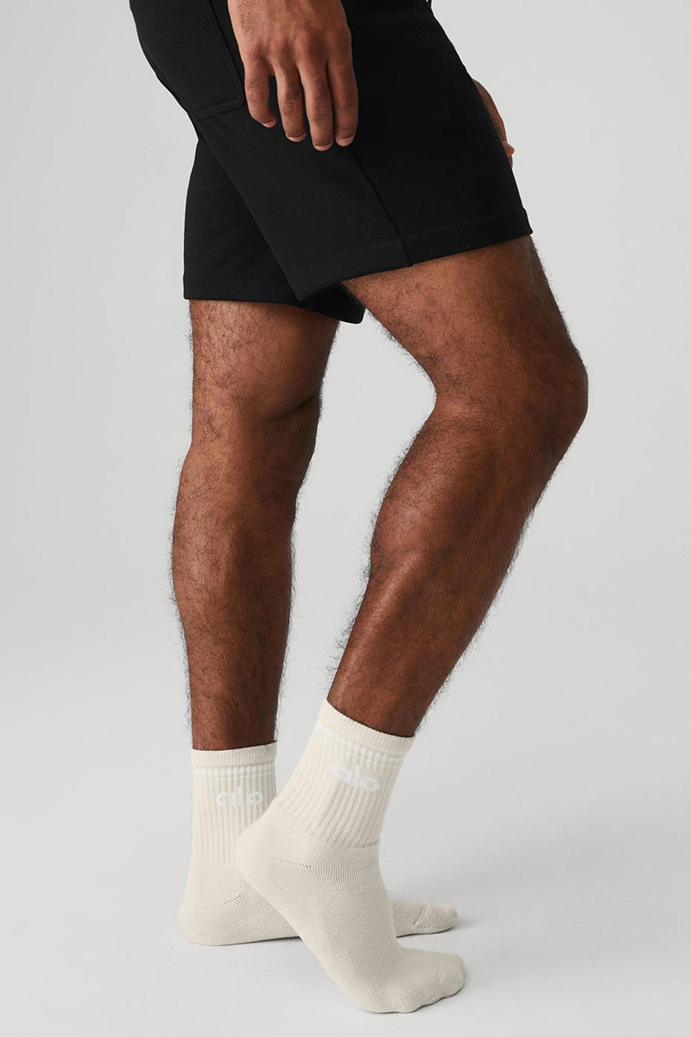 Bone / White Women Alo Yoga Unisex Half-Crew Throwback Sock | Australia  80963-DRPG