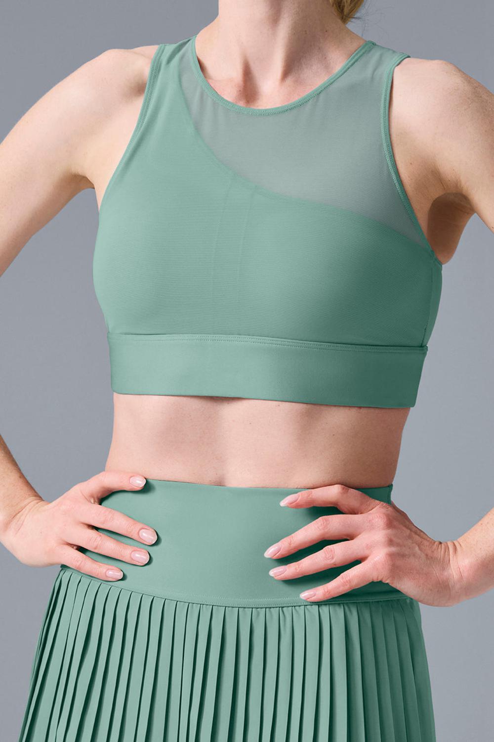 Botanical Green Women Alo Yoga Airlift Mesh Coastline Bra | Australia  78530-JHZW