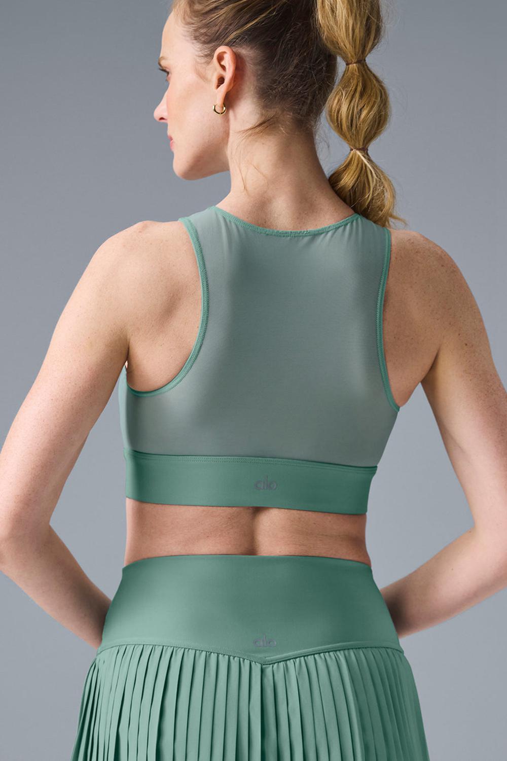 Botanical Green Women Alo Yoga Airlift Mesh Coastline Bra | Australia  78530-JHZW