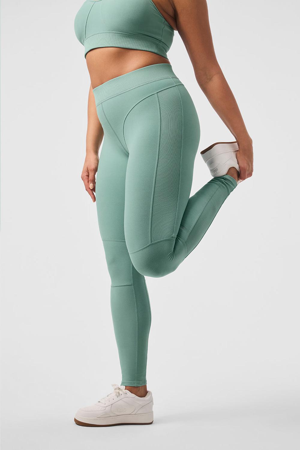 Botanical Green Women Alo Yoga Alosoft High-Waist Head Start Legging | Australia  57862-PRZY