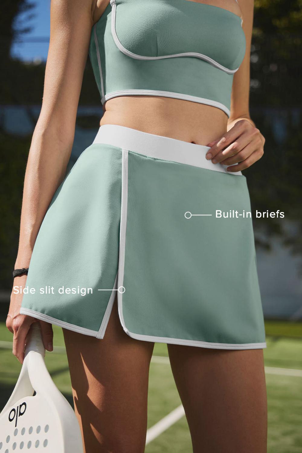 Botanical Green / Ivory Women Alo Yoga Airbrush Streamlined Skirt | Australia  96482-CVTX