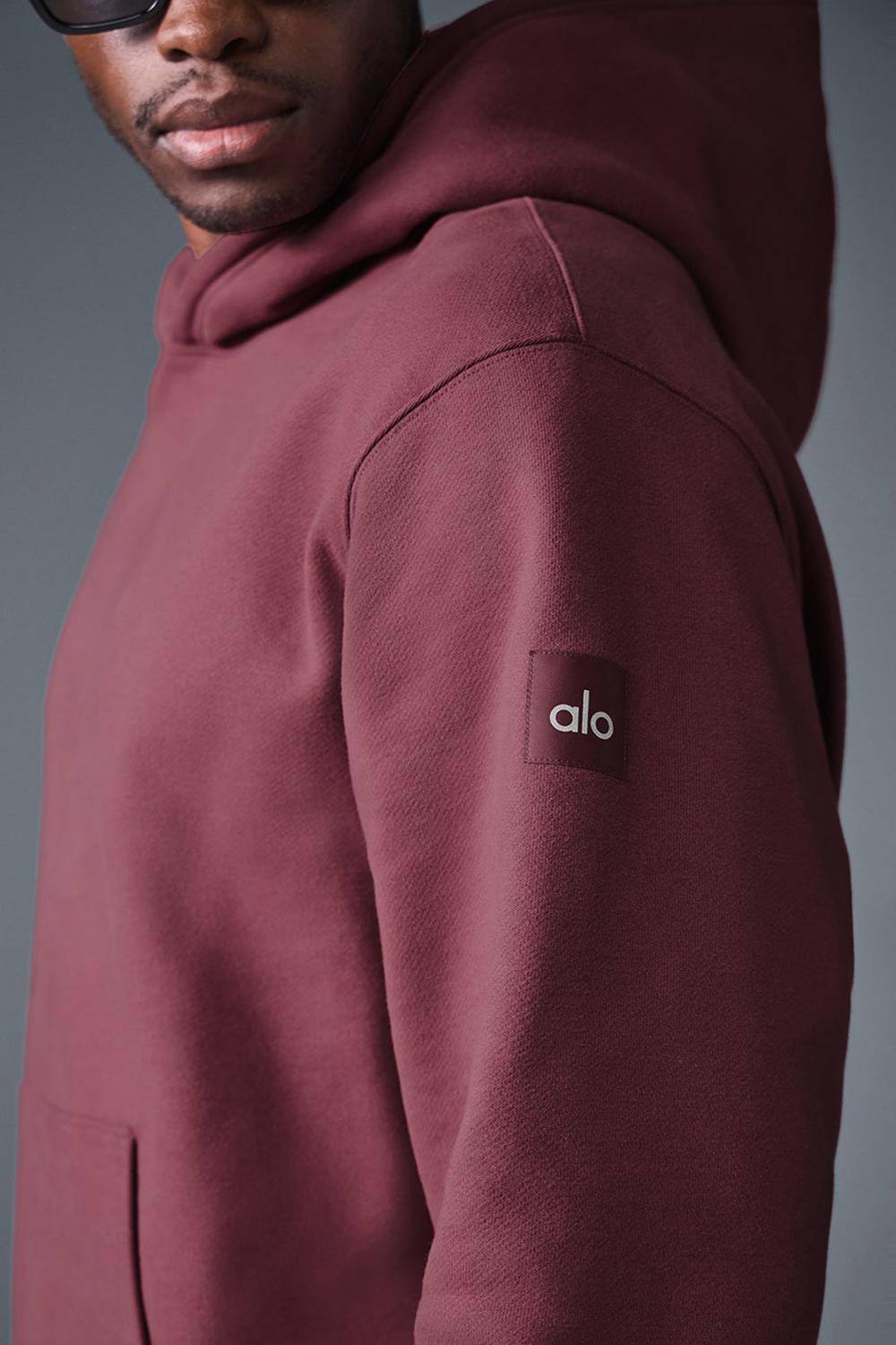 Burgundy Truffle Men Alo Yoga Renown Heavy Weight Hoodie | Australia  89421-WOZM