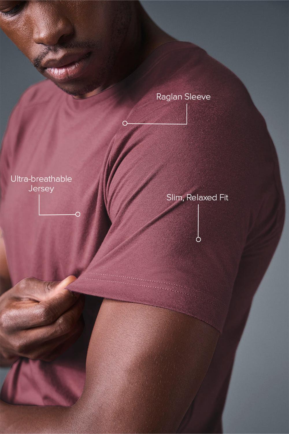 Burgundy Truffle Men Alo Yoga Triumph Raglan Tee | Australia  20536-QWYX