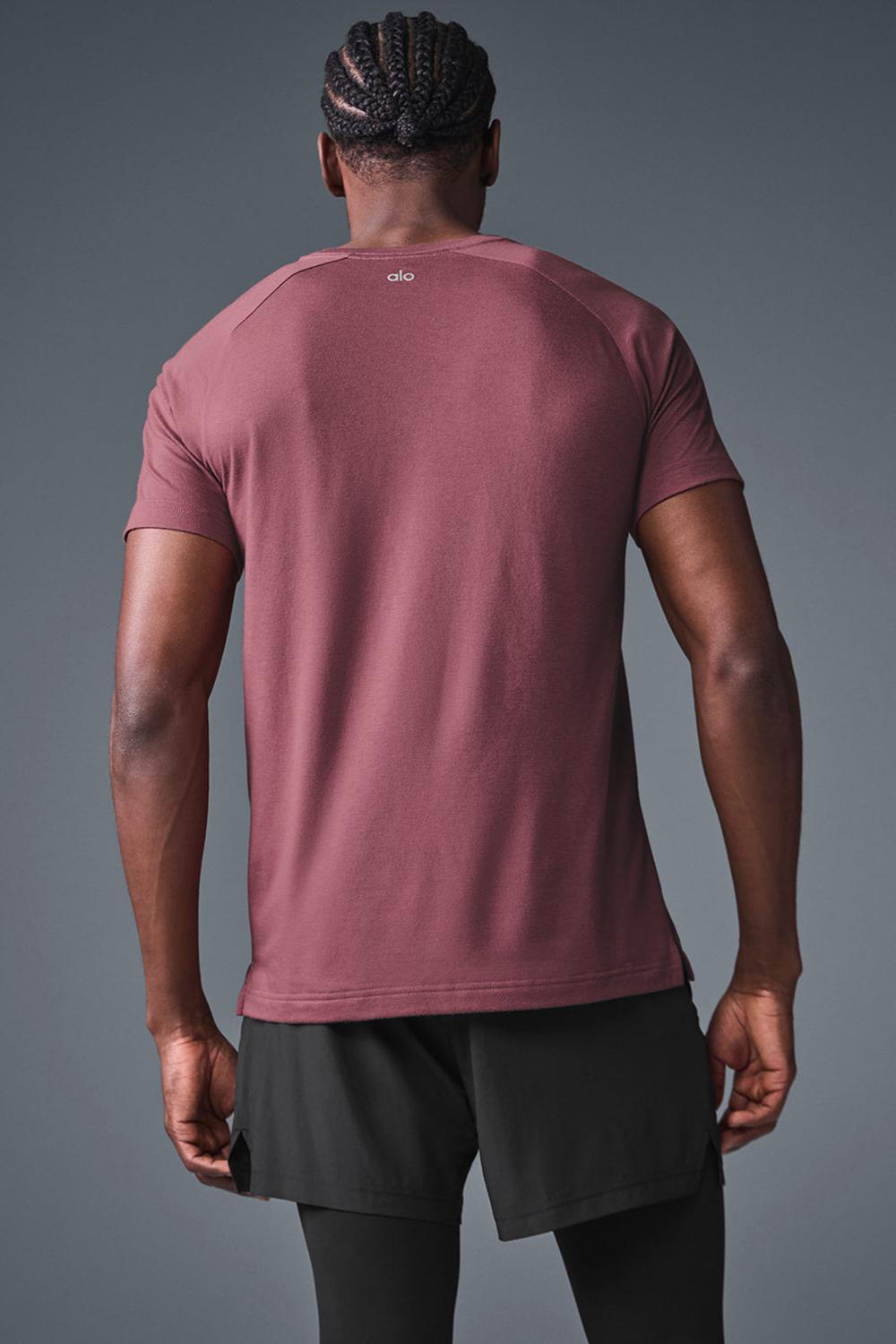 Burgundy Truffle Men Alo Yoga Triumph Raglan Tee | Australia  20536-QWYX