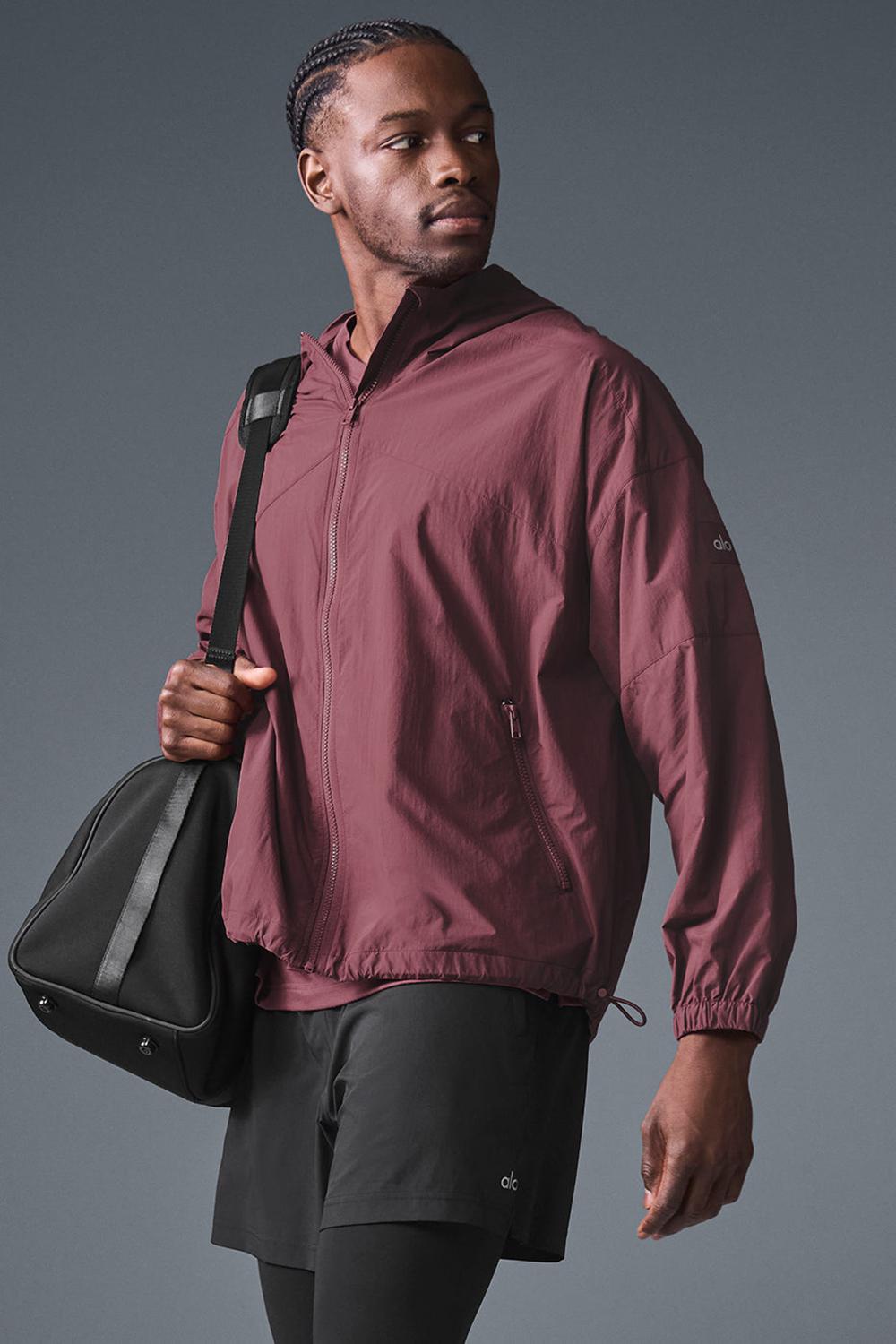 Burgundy Truffle Men Alo Yoga Vantage Nylon Ripstop Track Jacket | Australia  98147-KLUS