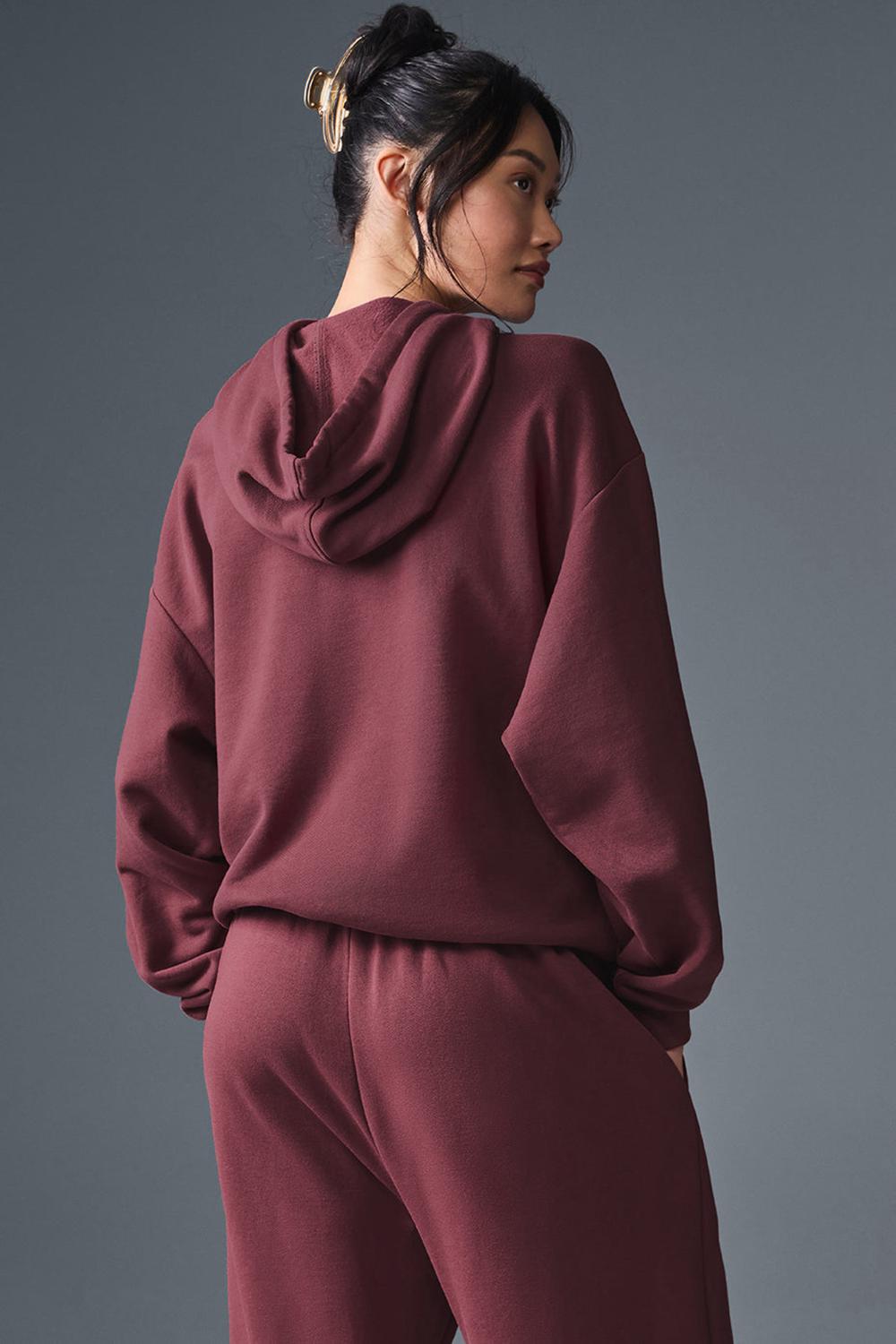 Burgundy Truffle Women Alo Yoga Accolade Hoodie | Australia  53617-ZATO