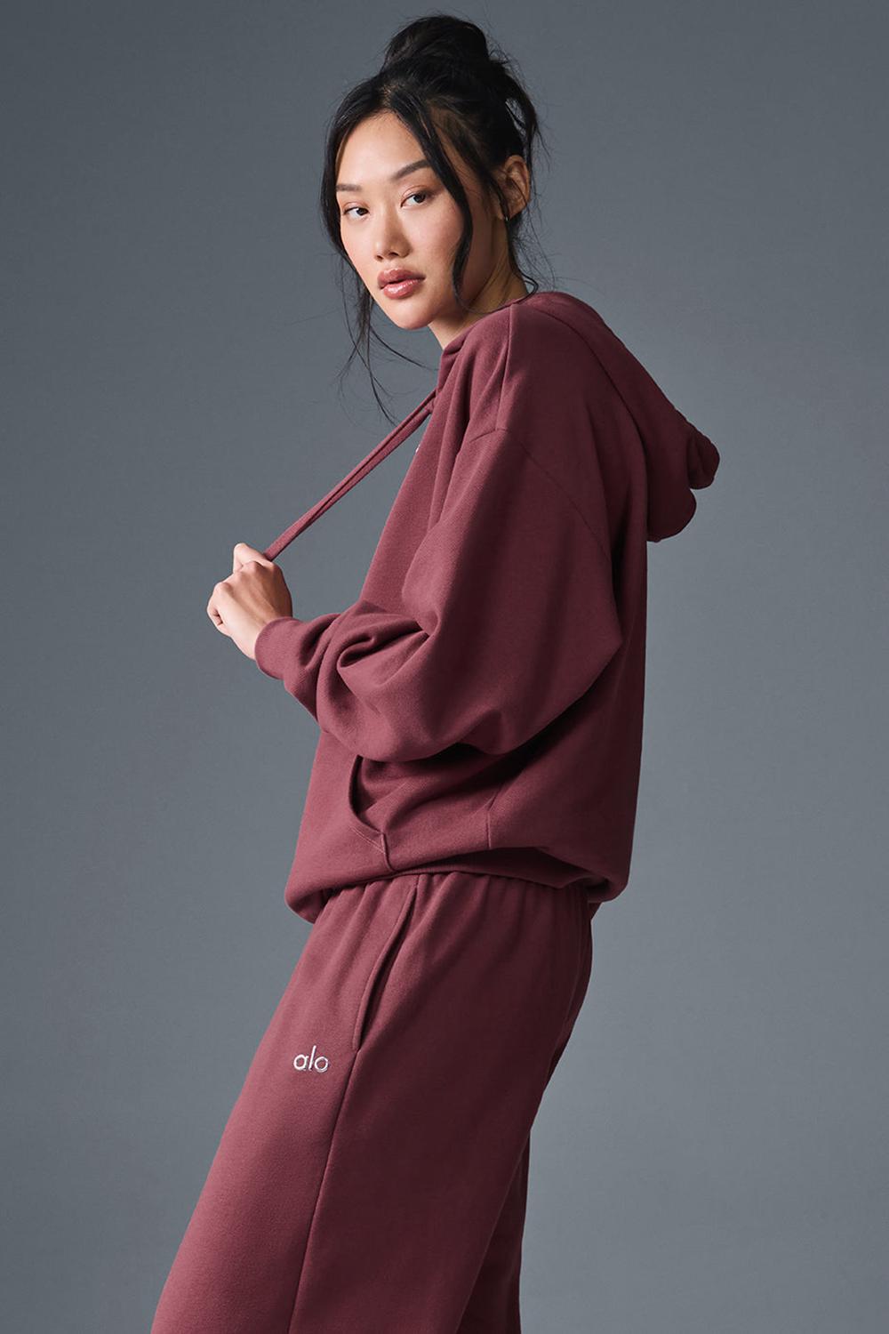 Burgundy Truffle Women Alo Yoga Accolade Hoodie | Australia  53617-ZATO