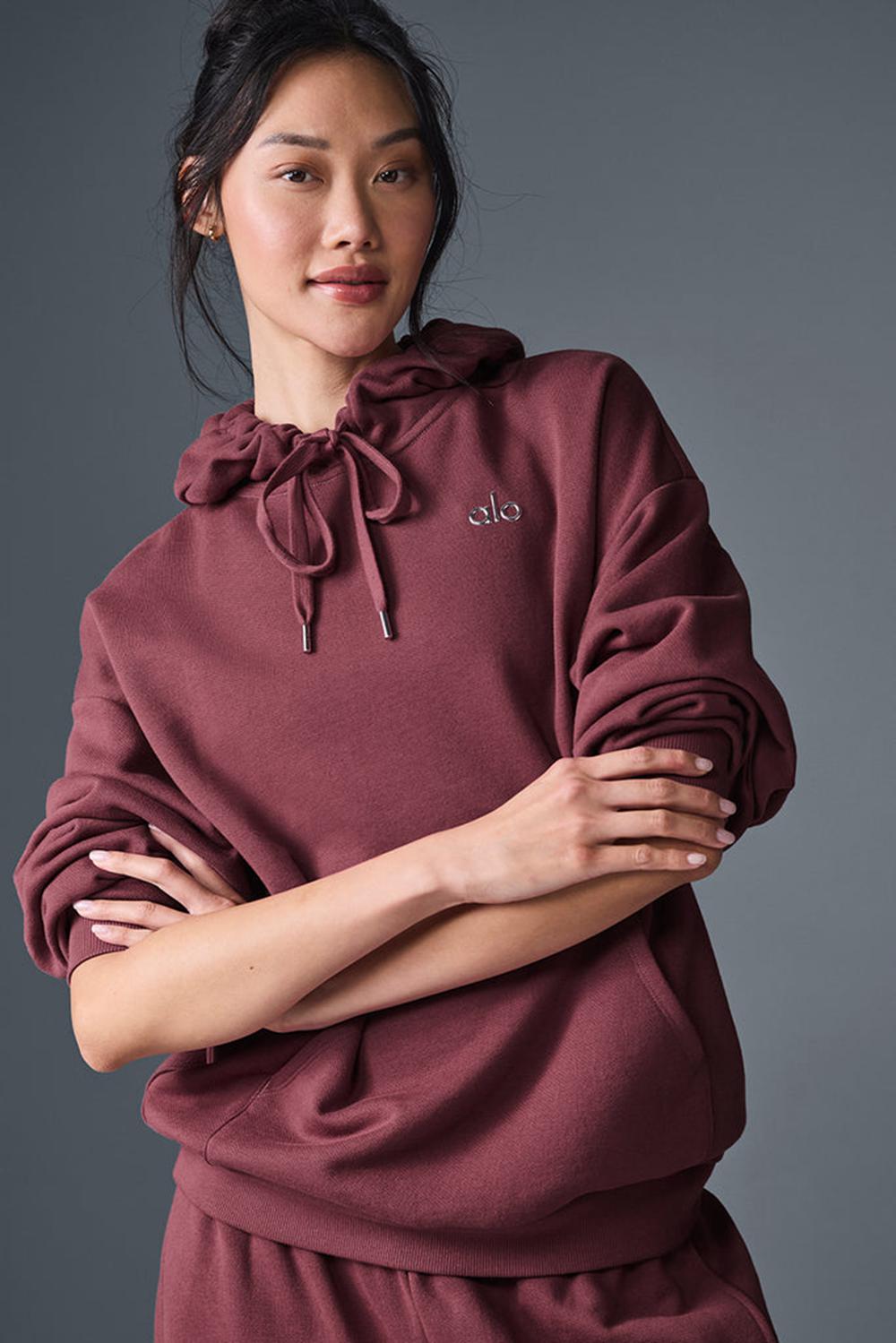 Burgundy Truffle Women Alo Yoga Accolade Hoodie | Australia  53617-ZATO